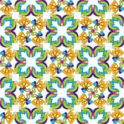 Mexican Talavera Tile Pattern Vector Image