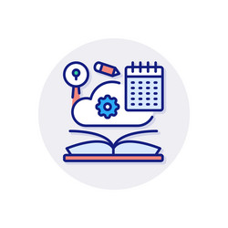 self-paced e-learning icon in logotype vector