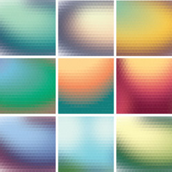 set of colorful mosaic background triangles vector image