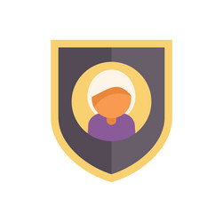 shield protecting user account with profile vector image