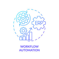 2d workflow automation line icon concept vector image