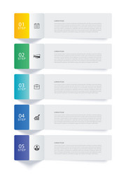 5 data infographics tab paper index template vector image