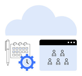 cloud-based team management with scheduling tools vector image