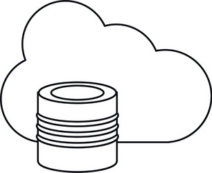 cloud data base technology thin line vector image