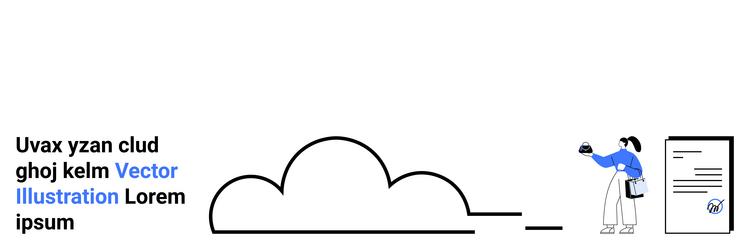 cloud storage concept with user uploading data vector image