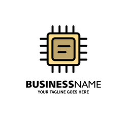 cpu microchip processor business logo template vector image