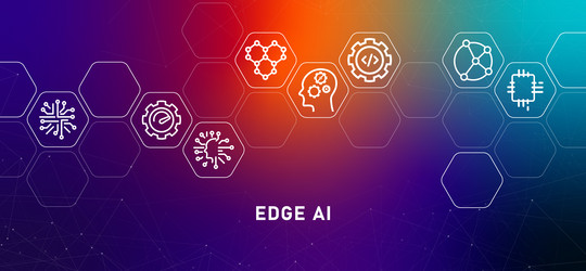 edge ai gradient header device nodes computing vector image