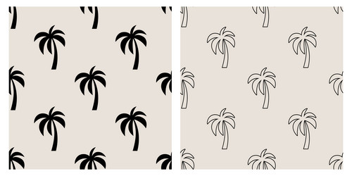 seamless pattern with palm trees tree vector image