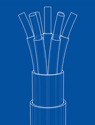 seven-wire cable wire frame vector