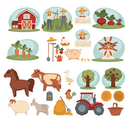 Farm With Animals Royalty Free Vector Image Vectorstock Farm With Animals Royalty Free Vector Image Vectorstock