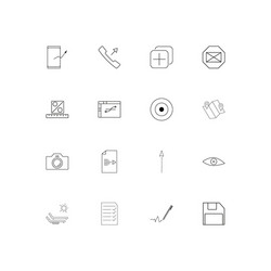 interface linear thin icons set outlined simple vector image