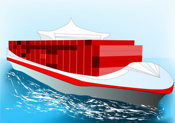 Modern Container Ship vector