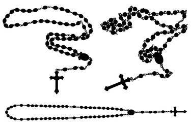 set of different rosaries vector image