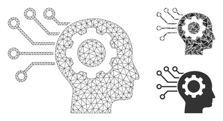 artificial mind mesh network model vector image