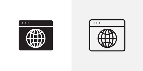 browser icons pack for apps and ui ux desigs vector image