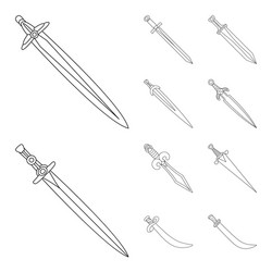 isolated object of game and armor sign collection vector image