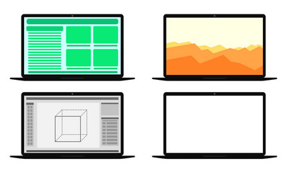 Set of computers with different screens vector