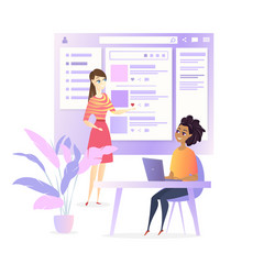 website ui developer design social media project vector image