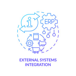 2d external systems integration line icon concept vector