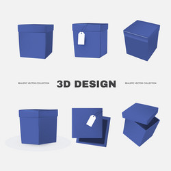 3d box collection in different view delivery vector image