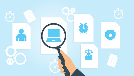 document with search icons file and magnifying vector image