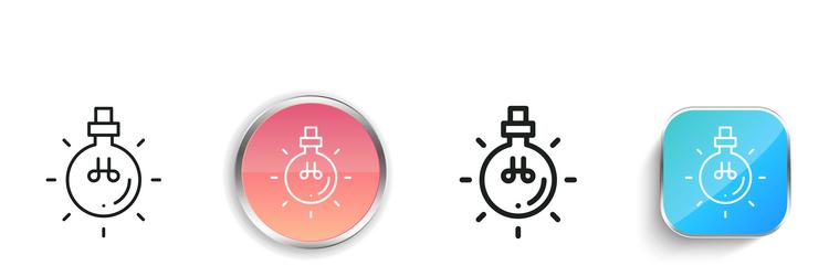 light bulb icon thin linear regular and button vector image