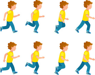 Running Boy Animation - 8 Frame Loop vector image