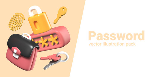 set of templates for concepts with password vector image