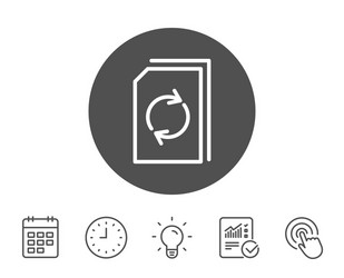 update document line icon refresh file sign vector image