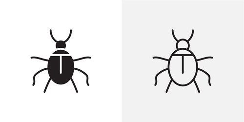 bug icons pack for apps and ui ux desigs vector image