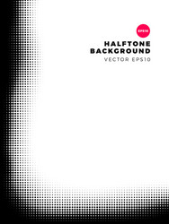 halftone dots background left and bottom frame vector image