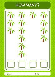 How many counting game with coconut tree vector