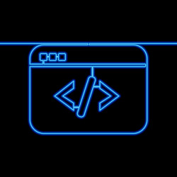 Internet web code programming symbol neon concept vector