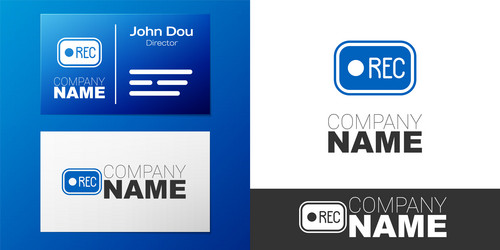 Logotype record button icon isolated on white vector