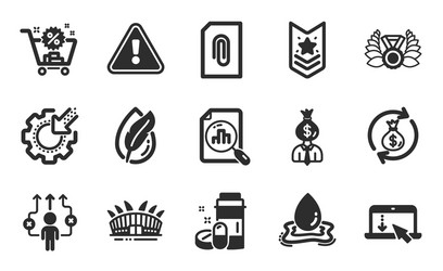 scroll down business way and manager icons set vector