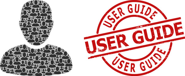 User icon recursive mosaic and scratched vector