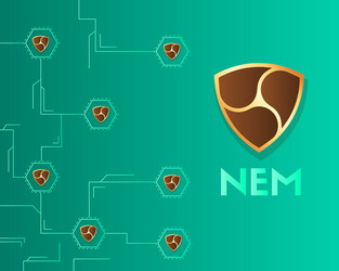 cryptocurrency nem blockchain virtual circuit vector image
