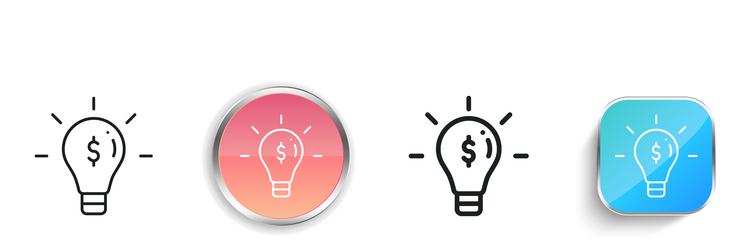 light bulb icon thin linear regular and button vector image