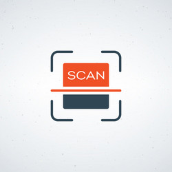 scanning icon with red scan text vector image