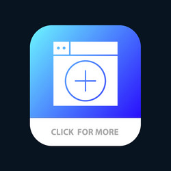 add window new graphics app mobile button vector image