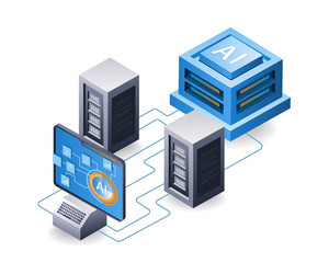 cloud server artificial intelligence technology vector image