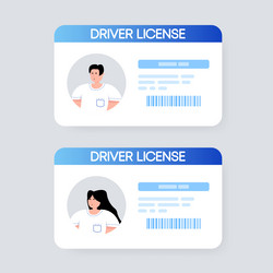 Driver license car driving licence id card vector