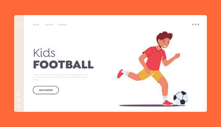 kids football landing page template sportsman vector