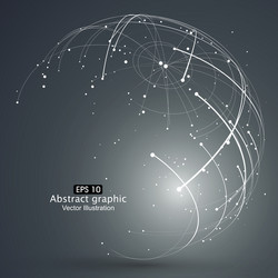 point and curve constructed the sphere wireframe vector image