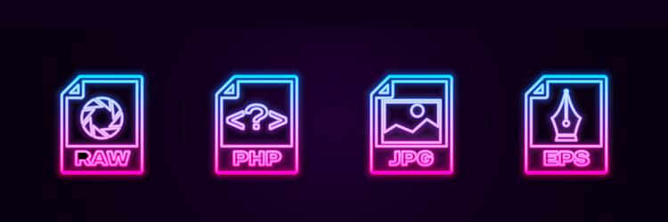 set line raw file document php jpg and eps vector image