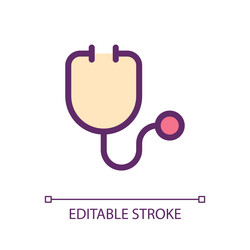 stethoscope pixel perfect rgb color ui icon vector image