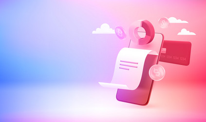 using financial mobile application vector image
