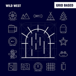 Wild west line icon for web print and mobile uxui vector