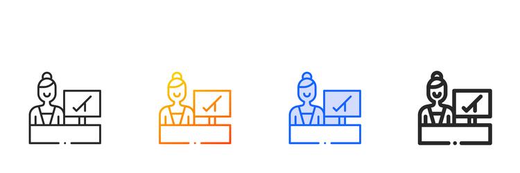 gate assistant iconthin linear gradient blue vector image