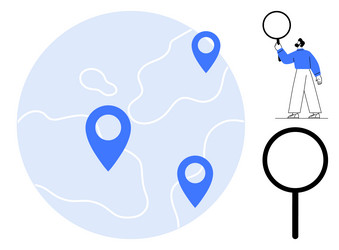 geolocation concept with map markers and person vector image